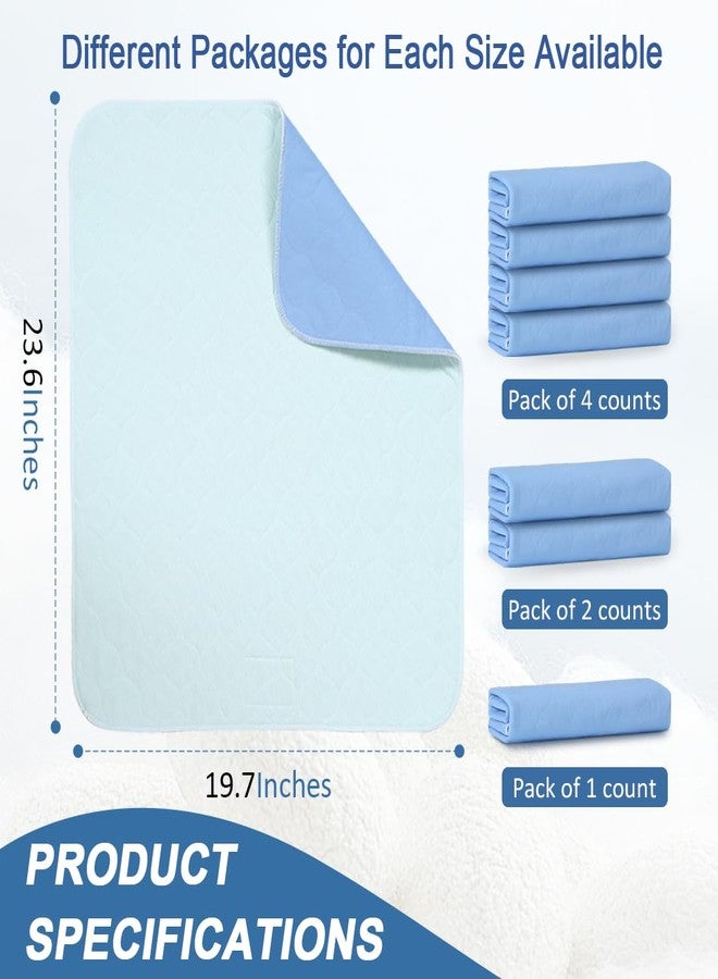 Ehucon Washable Underpads - 19.7" x 23.6"(Pack of 2 pcs)- 4-Layer Soft High Absorbency, Waterproof and Reusable Bed Pads for Incontinence - Image 4